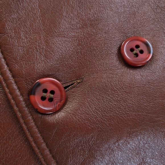 Vintage Landry Leathers 70s Brick Brown Orange Red Leather Jacket - Picture 5 of 8